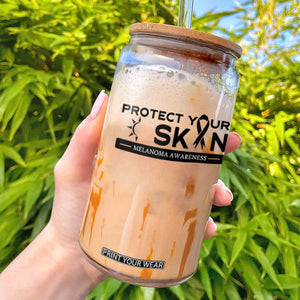 Melanoma Prevention Awareness Glass Can Protect Your Skin TS12 White Print Your Wear