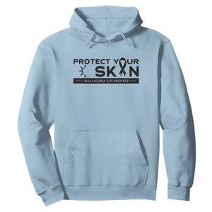 Melanoma Prevention Awareness Hoodie Protect Your Skin TS12 Light Blue Print Your Wear