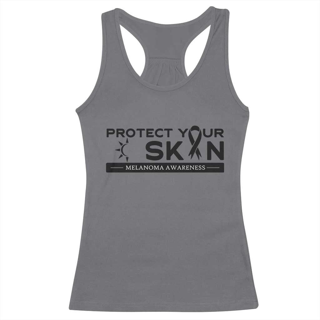 Melanoma Prevention Awareness Racerback Tank Top Protect Your Skin TS12 Charcoal Print Your Wear