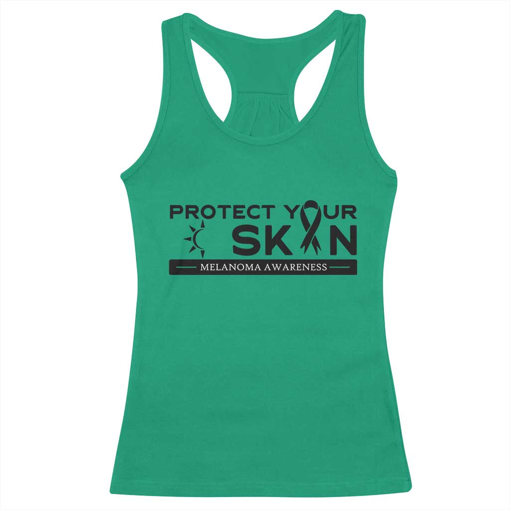Melanoma Prevention Awareness Racerback Tank Top Protect Your Skin TS12 Irish Green Print Your Wear