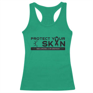Melanoma Prevention Awareness Racerback Tank Top Protect Your Skin TS12 Irish Green Print Your Wear