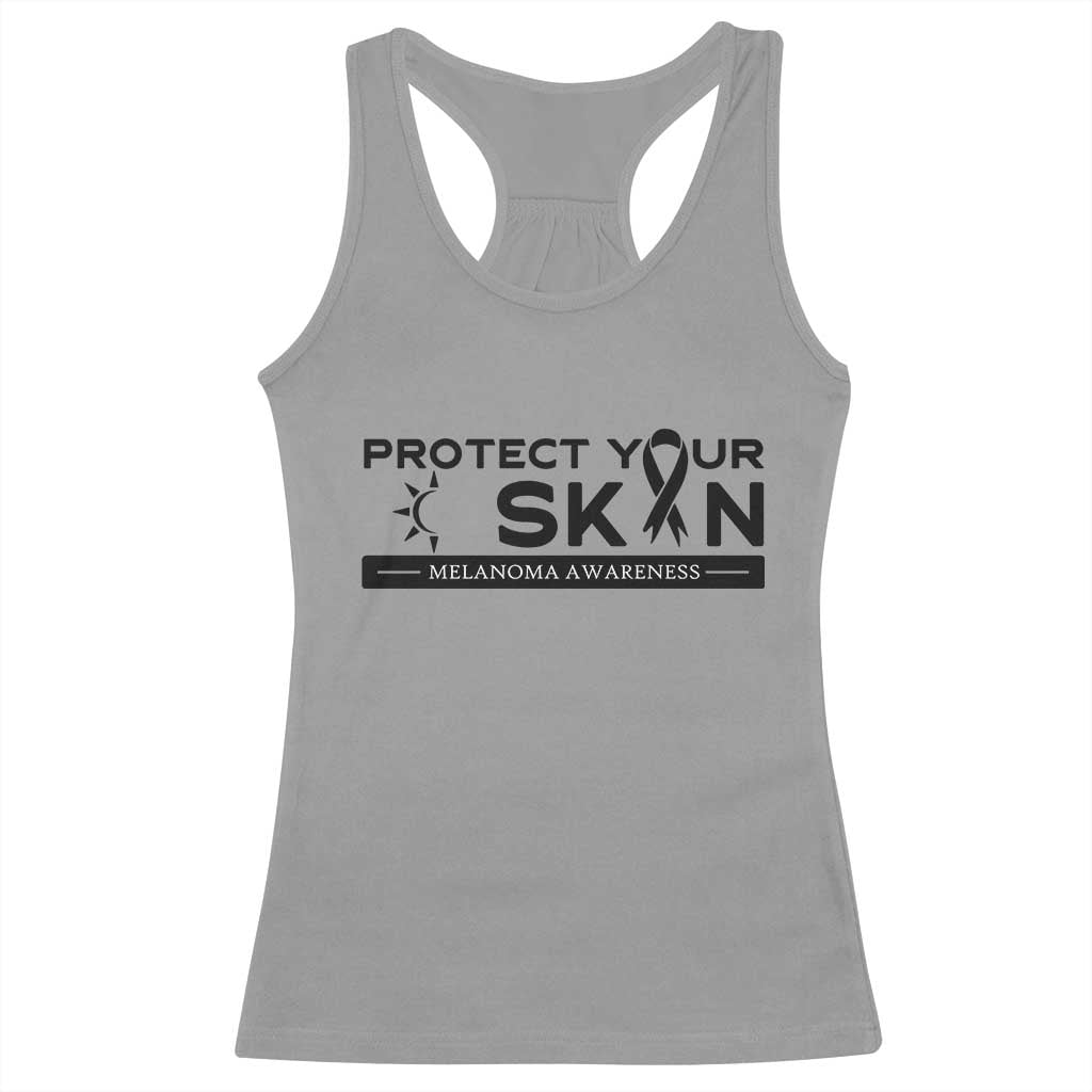 Melanoma Prevention Awareness Racerback Tank Top Protect Your Skin TS12 Sport Gray Print Your Wear