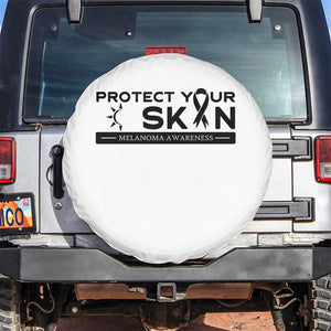 Melanoma Prevention Awareness Spare Tire Cover Protect Your Skin TS12 No hole White Print Your Wear