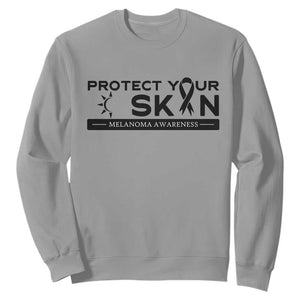 Melanoma Prevention Awareness Sweatshirt Protect Your Skin TS12 Sport Gray Print Your Wear