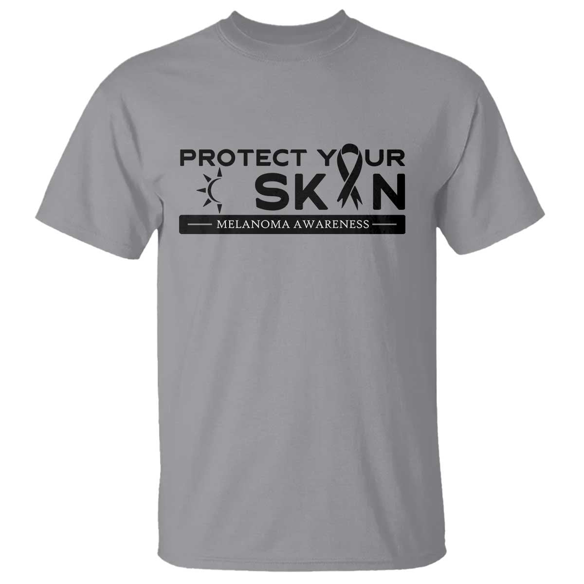 Melanoma Prevention Awareness T Shirt Protect Your Skin TS12 Sport Gray Print Your Wear