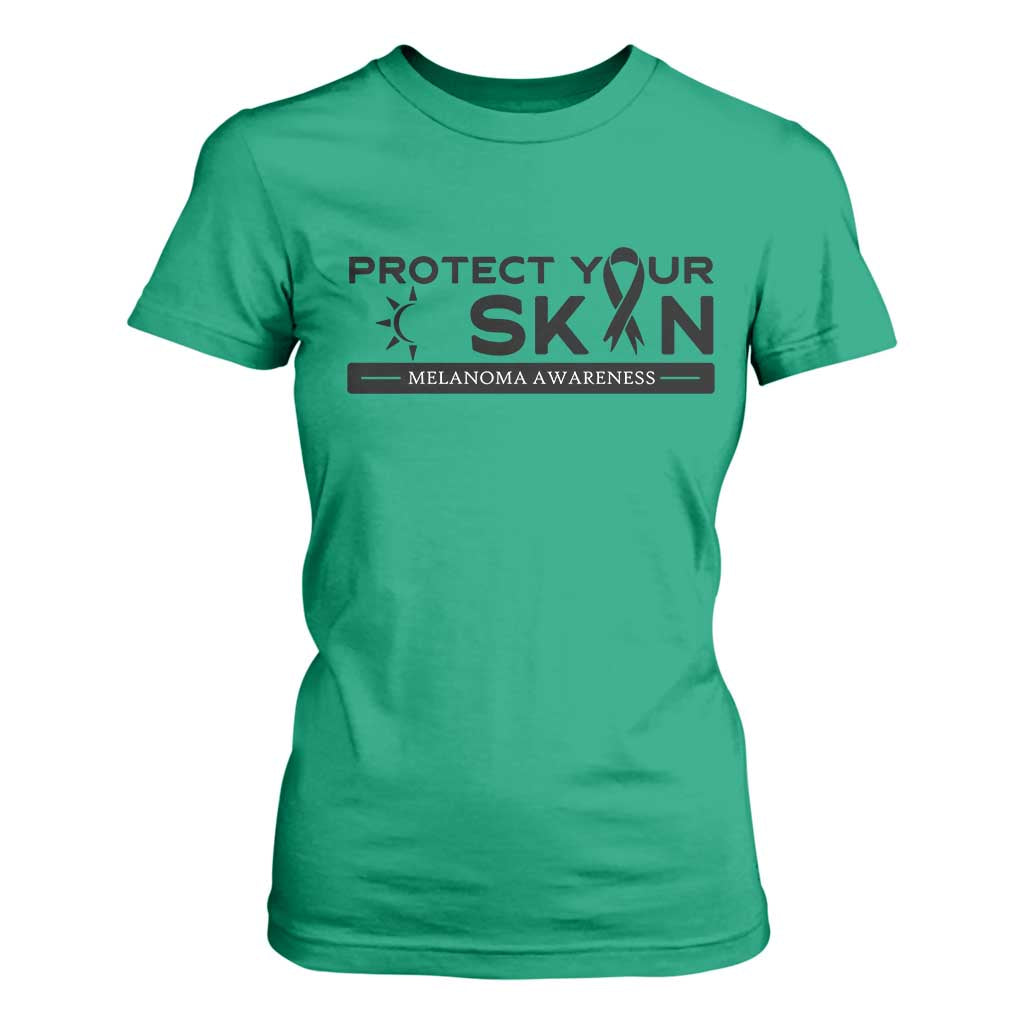 Melanoma Prevention Awareness T Shirt For Women Protect Your Skin TS12 Irish Green Print Your Wear