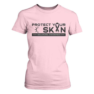 Melanoma Prevention Awareness T Shirt For Women Protect Your Skin TS12 Light Pink Print Your Wear