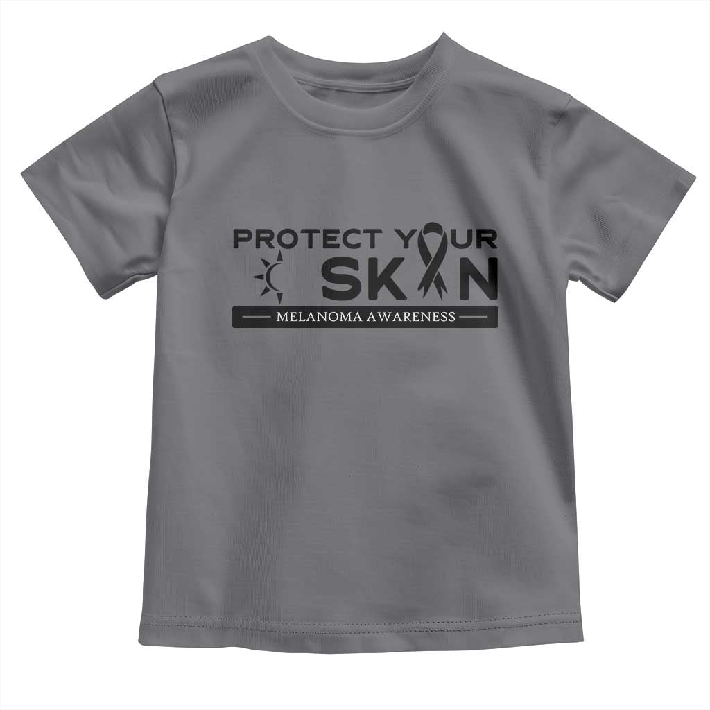 Melanoma Prevention Awareness Toddler T Shirt Protect Your Skin TS12 Charcoal Print Your Wear