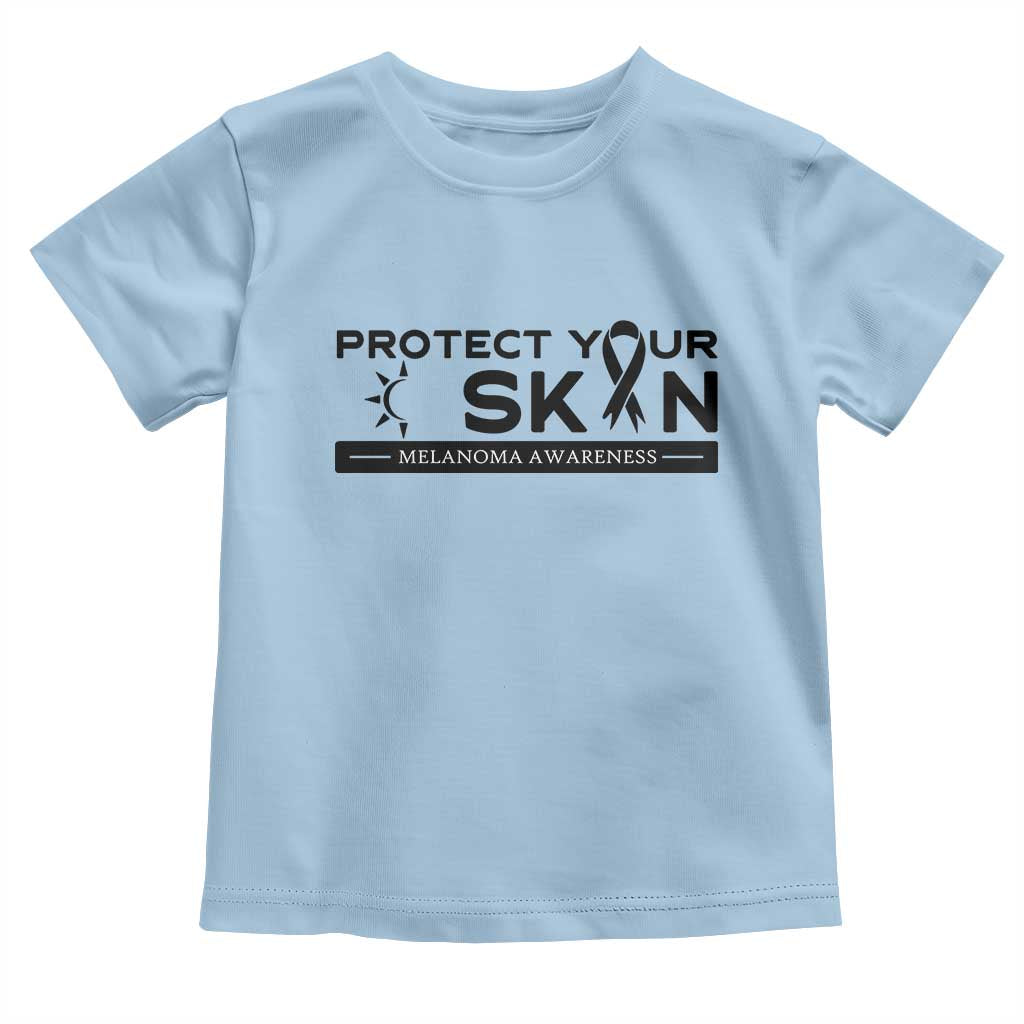 Melanoma Prevention Awareness Toddler T Shirt Protect Your Skin TS12 Light Blue Print Your Wear
