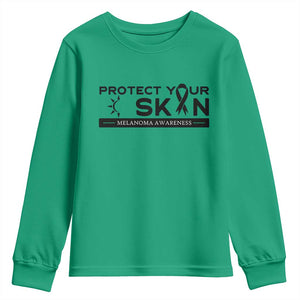 Melanoma Prevention Awareness Youth Sweatshirt Protect Your Skin TS12 Irish Green Print Your Wear