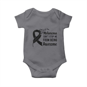 Melanoma Cant Stop Me From Being Awesome Baby Onesie Support Squad Gift TS12 Charcoal Print Your Wear