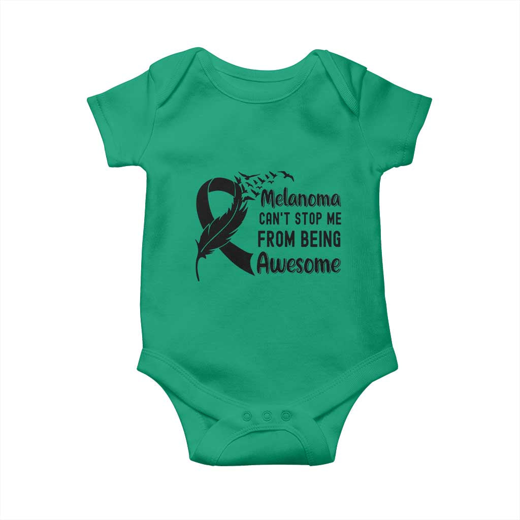 Melanoma Cant Stop Me From Being Awesome Baby Onesie Support Squad Gift TS12 Irish Green Print Your Wear