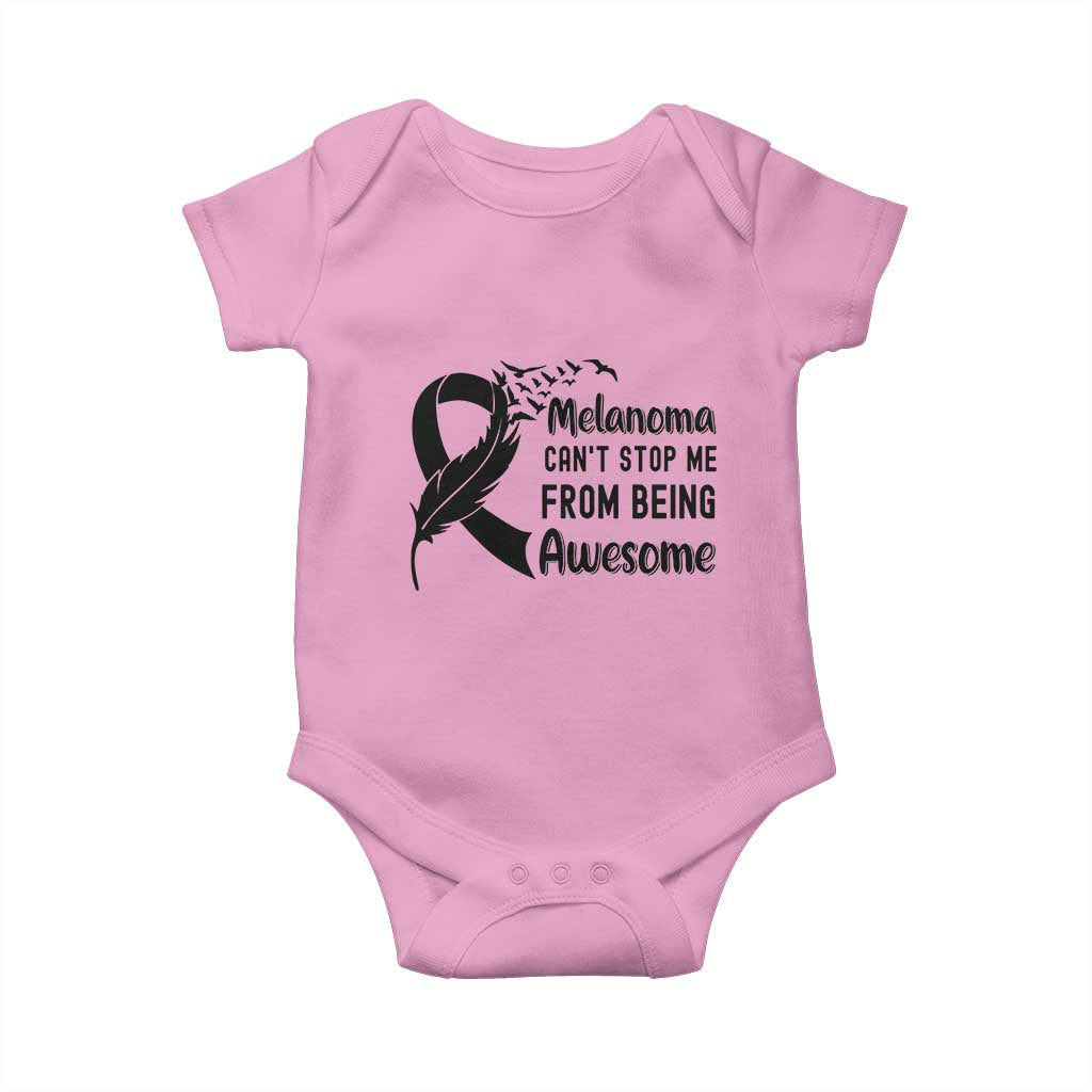 Melanoma Cant Stop Me From Being Awesome Baby Onesie Support Squad Gift TS12 Light Pink Print Your Wear