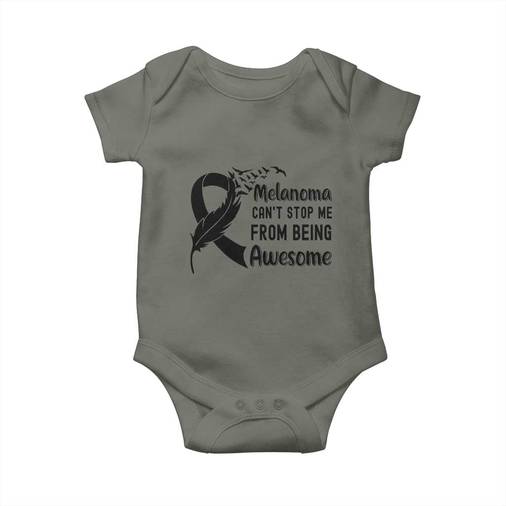 Melanoma Cant Stop Me From Being Awesome Baby Onesie Support Squad Gift TS12 Military Green Print Your Wear