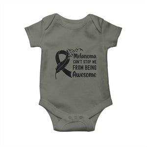 Melanoma Cant Stop Me From Being Awesome Baby Onesie Support Squad Gift TS12 Military Green Print Your Wear