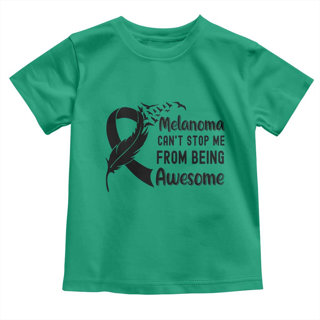 Melanoma Cant Stop Me From Being Awesome Toddler T Shirt Support Squad Gift TS12 Irish Green Print Your Wear