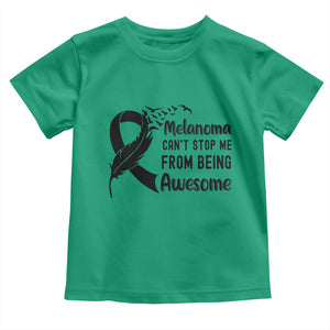 Melanoma Cant Stop Me From Being Awesome Toddler T Shirt Support Squad Gift TS12 Irish Green Print Your Wear