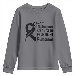 Melanoma Cant Stop Me From Being Awesome Youth Sweatshirt Support Squad Gift TS12 Charcoal Print Your Wear