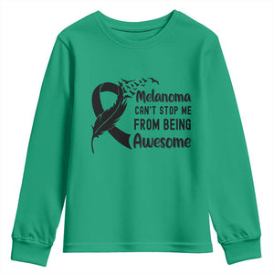 Melanoma Cant Stop Me From Being Awesome Youth Sweatshirt Support Squad Gift TS12 Irish Green Print Your Wear