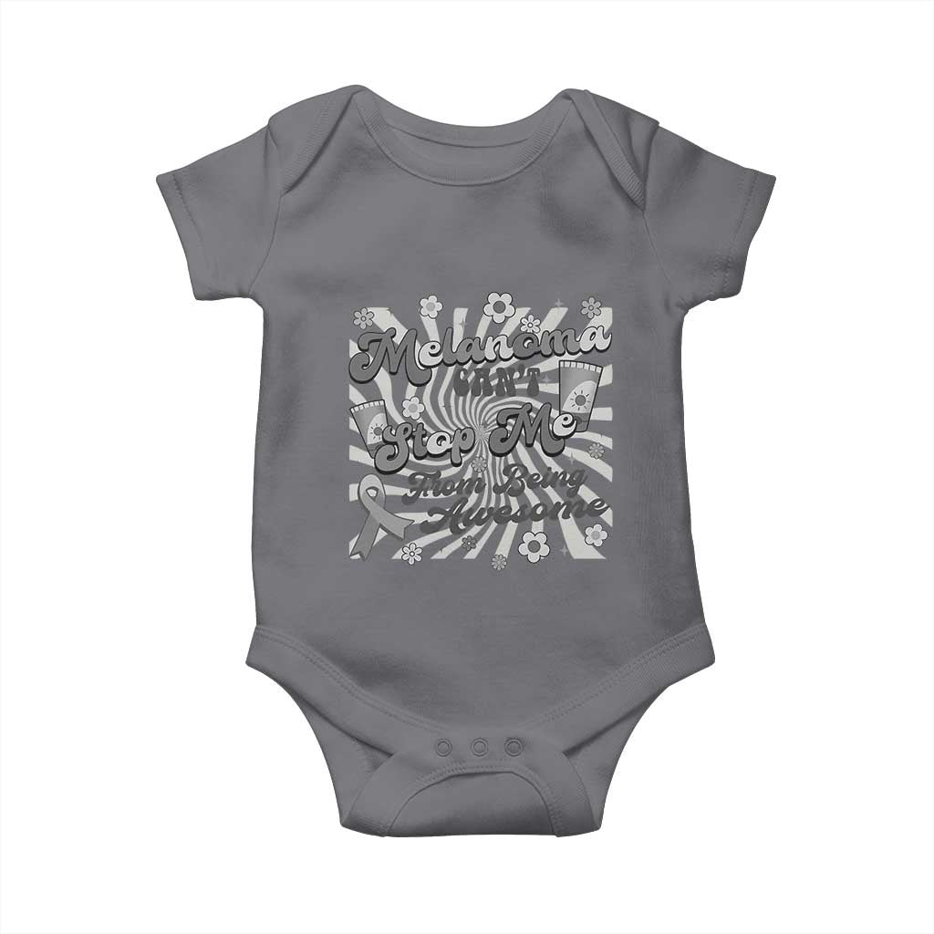 Melanoma Awareness Support Squad Baby Onesie Melanoma Can't Stop Me TS12 Charcoal Print Your Wear