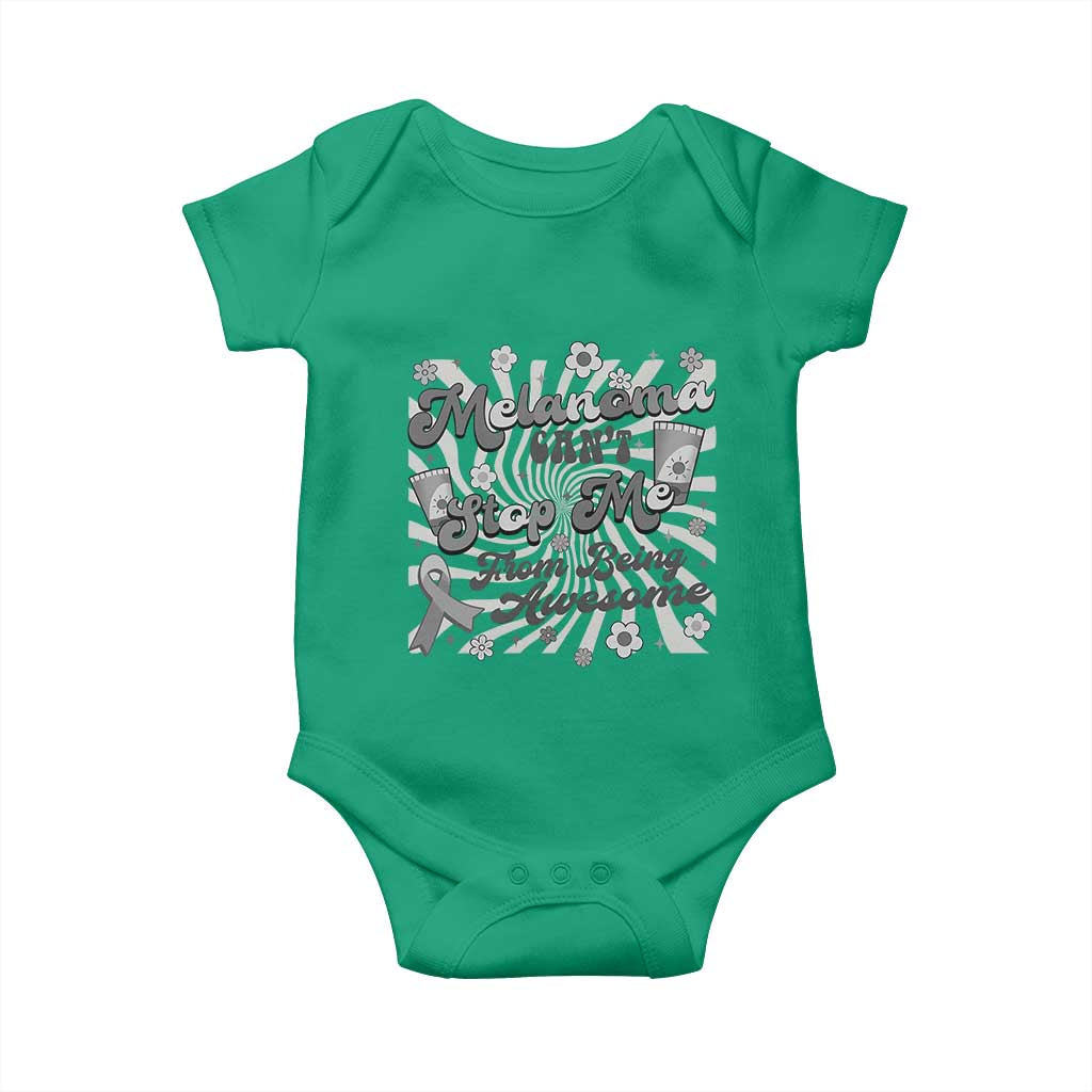 Melanoma Awareness Support Squad Baby Onesie Melanoma Can't Stop Me TS12 Irish Green Print Your Wear