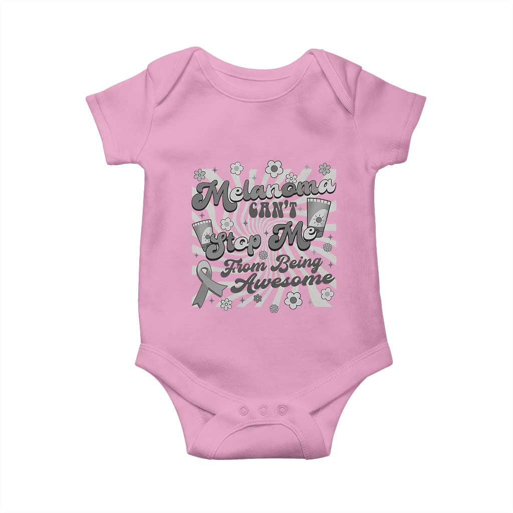 Melanoma Awareness Support Squad Baby Onesie Melanoma Can't Stop Me TS12 Light Pink Print Your Wear