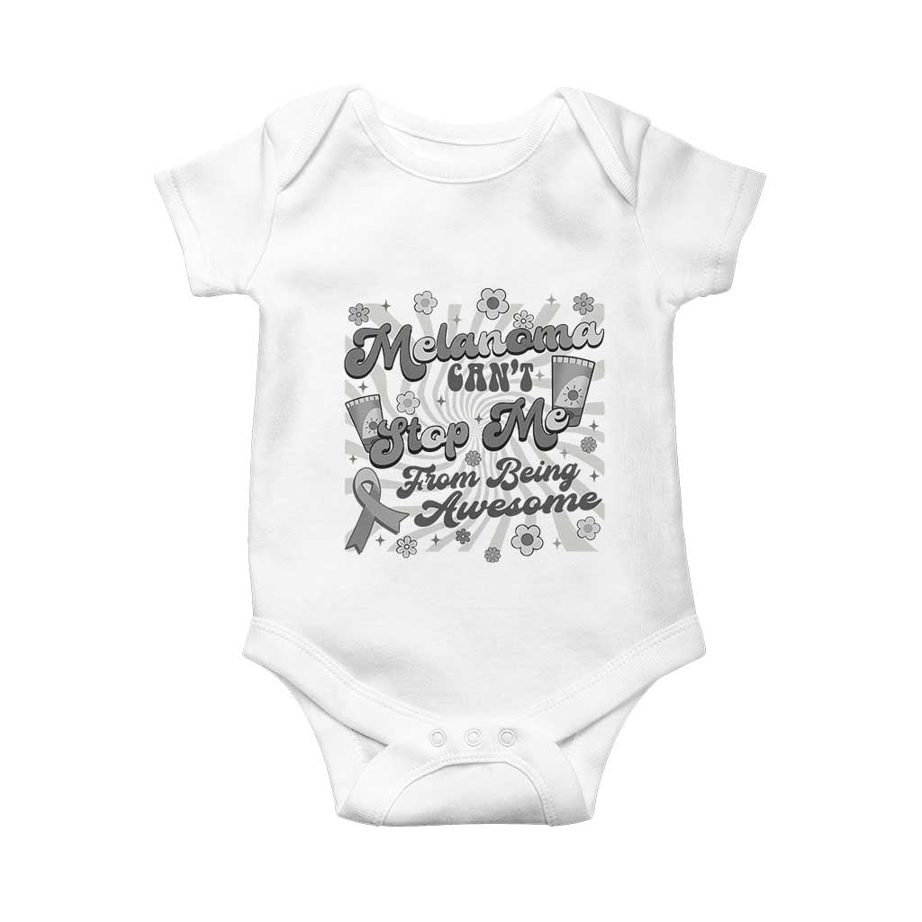 Melanoma Awareness Support Squad Baby Onesie Melanoma Can't Stop Me TS12 White Print Your Wear