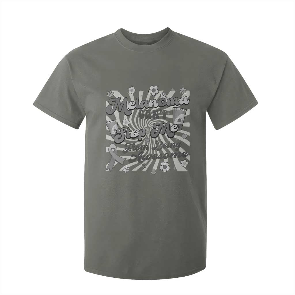 Melanoma Awareness Support Squad T Shirt For Kid Melanoma Can't Stop Me TS12 Military Green Print Your Wear