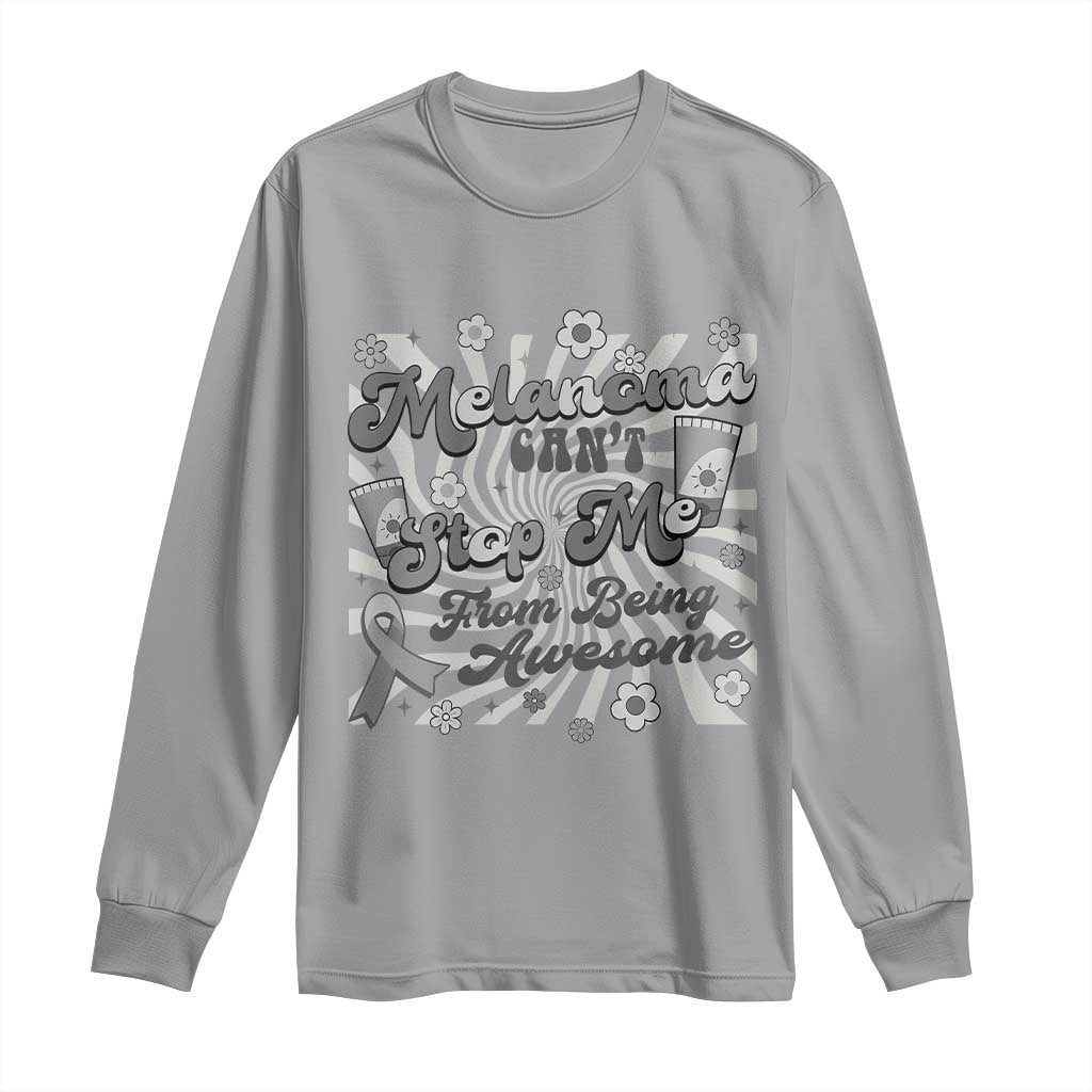 Melanoma Awareness Support Squad Long Sleeve Shirt Melanoma Can't Stop Me TS12 Sport Gray Print Your Wear
