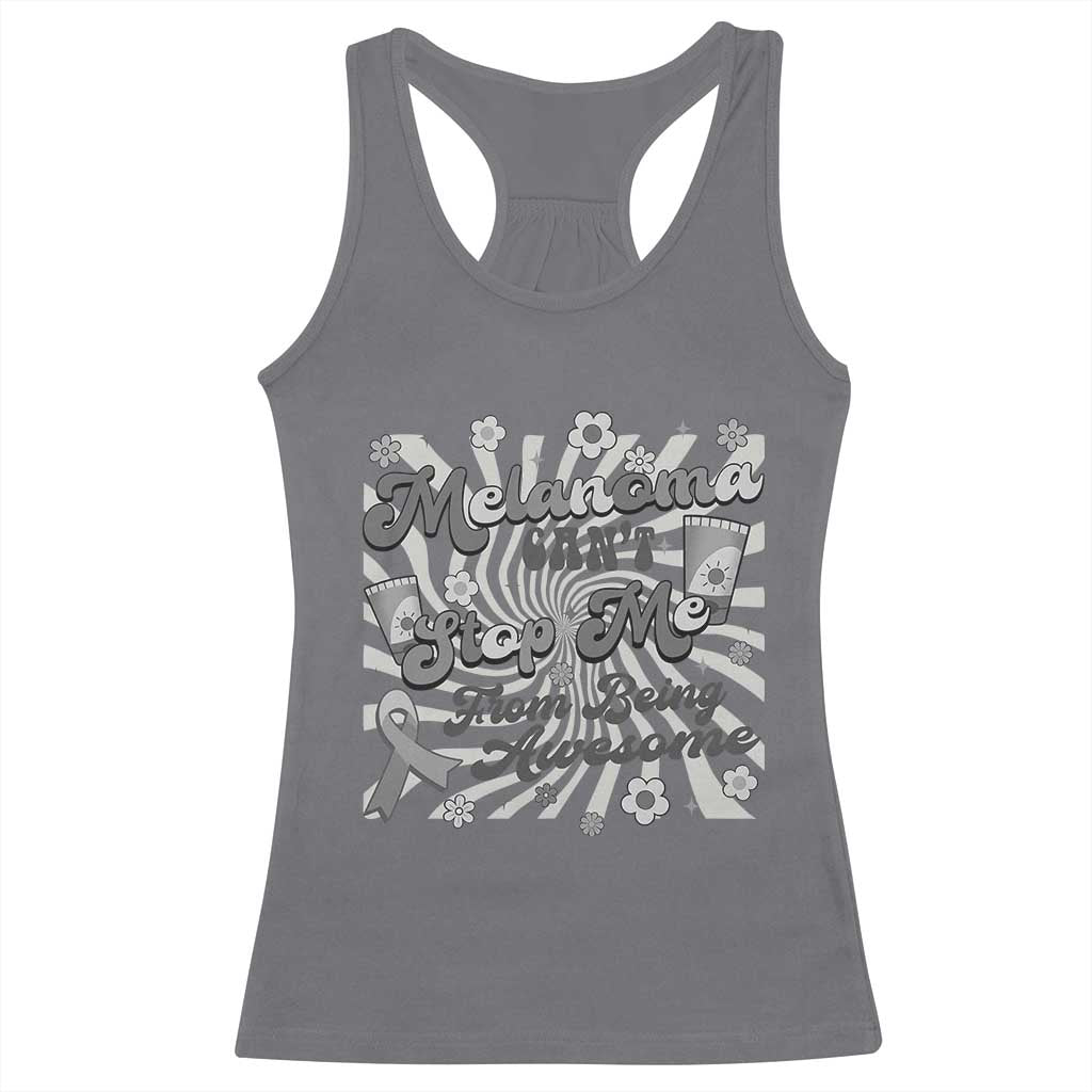 Melanoma Awareness Support Squad Racerback Tank Top Melanoma Can't Stop Me TS12 Charcoal Print Your Wear