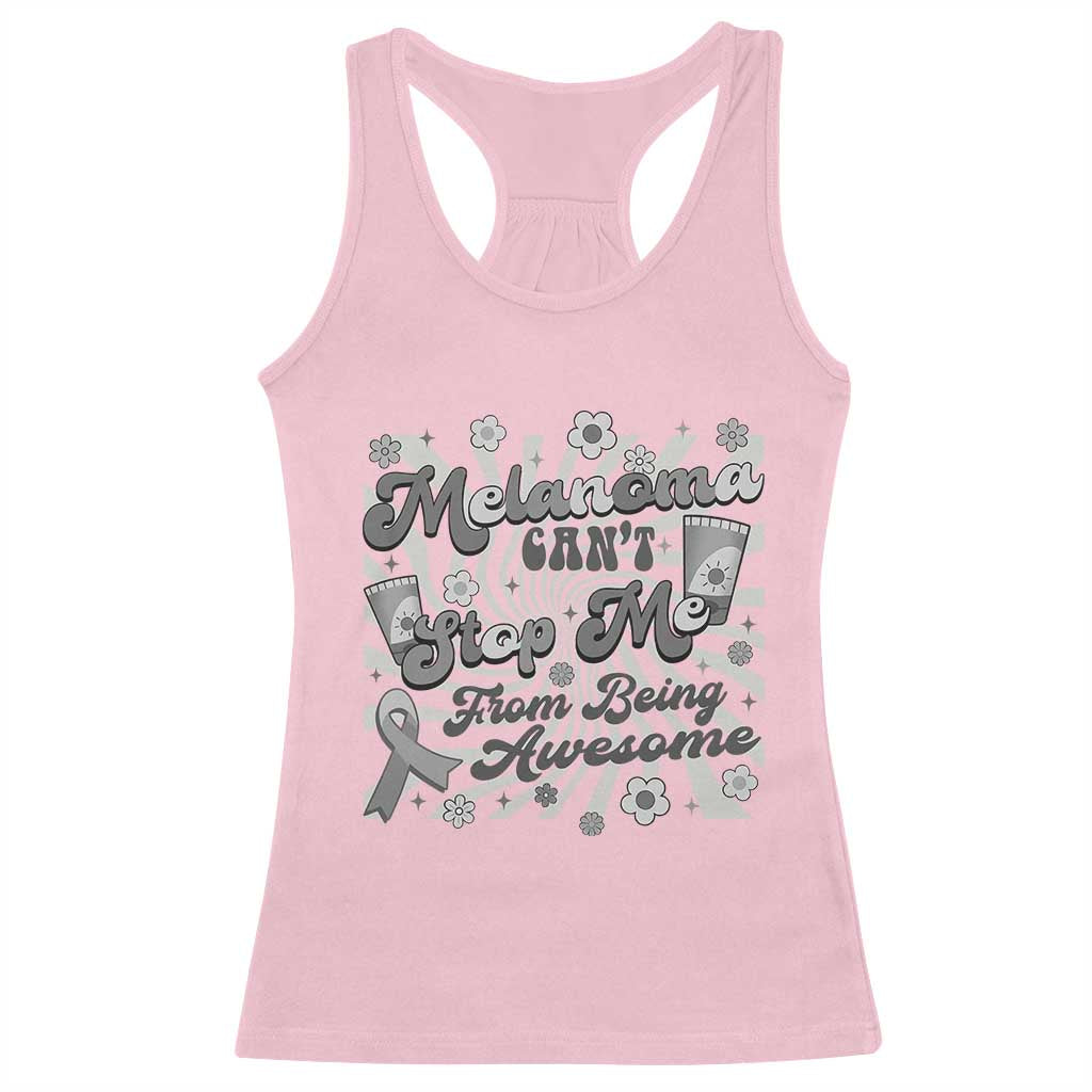 Melanoma Awareness Support Squad Racerback Tank Top Melanoma Can't Stop Me TS12 Light Pink Print Your Wear