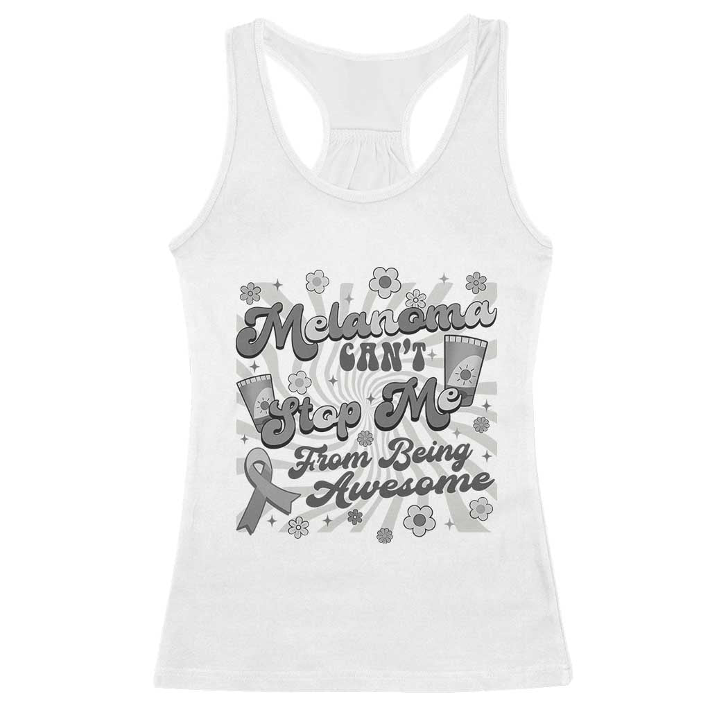 Melanoma Awareness Support Squad Racerback Tank Top Melanoma Can't Stop Me TS12 White Print Your Wear