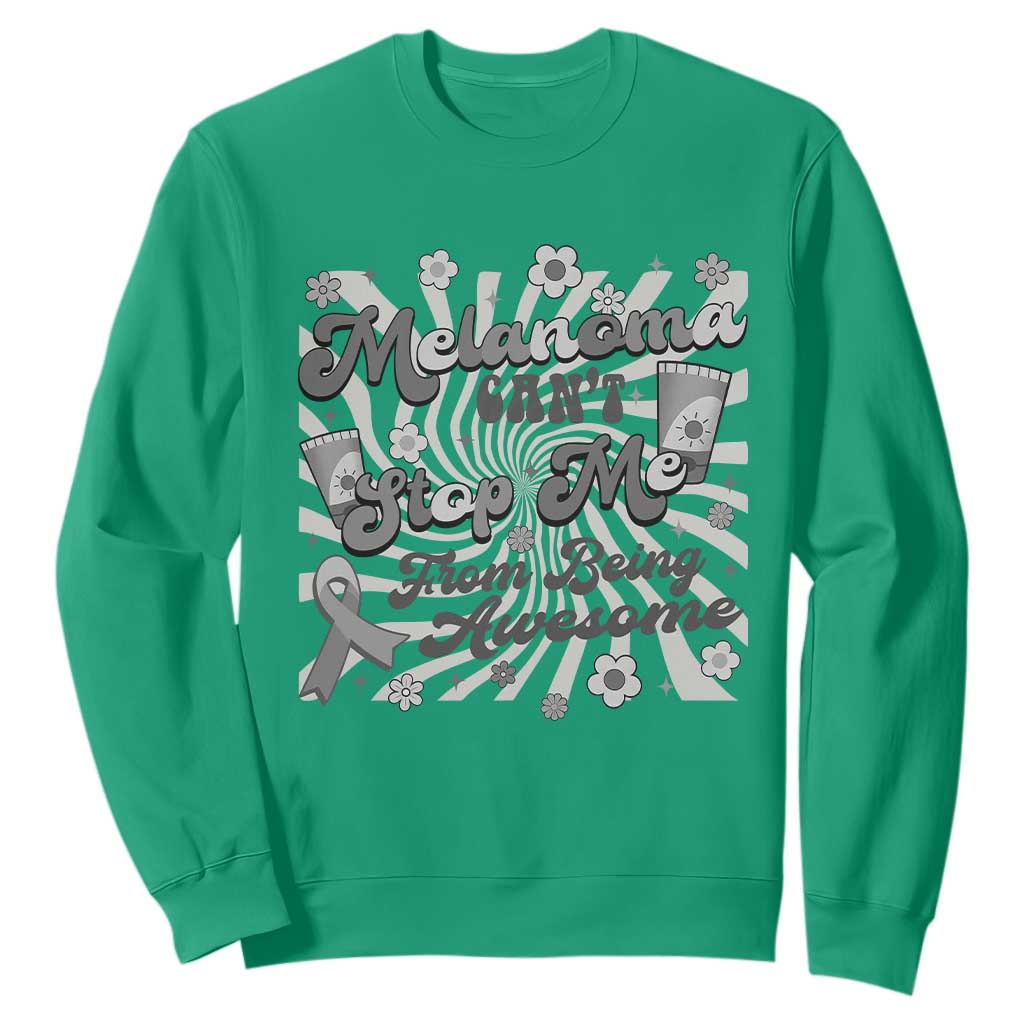 Melanoma Awareness Support Squad Sweatshirt Melanoma Can't Stop Me TS12 Irish Green Print Your Wear