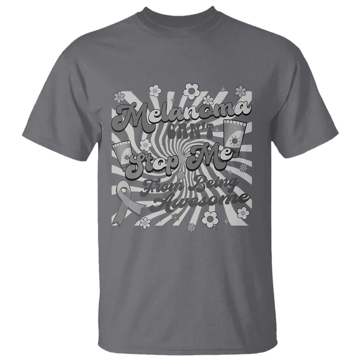 Melanoma Awareness Support Squad T Shirt Melanoma Can't Stop Me TS12 Charcoal Print Your Wear