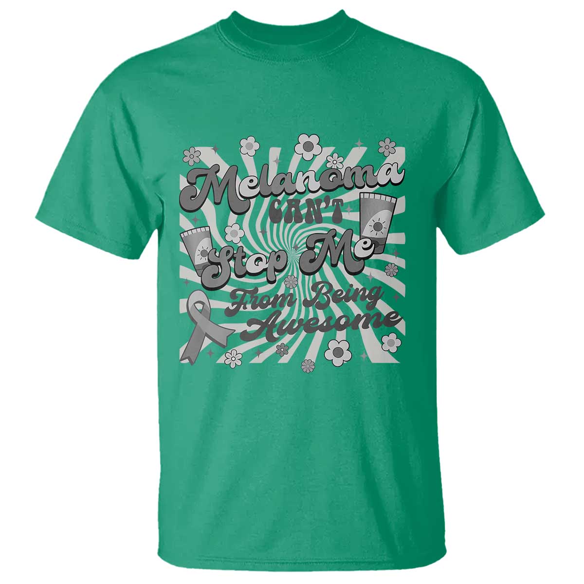 Melanoma Awareness Support Squad T Shirt Melanoma Can't Stop Me TS12 Irish Green Print Your Wear