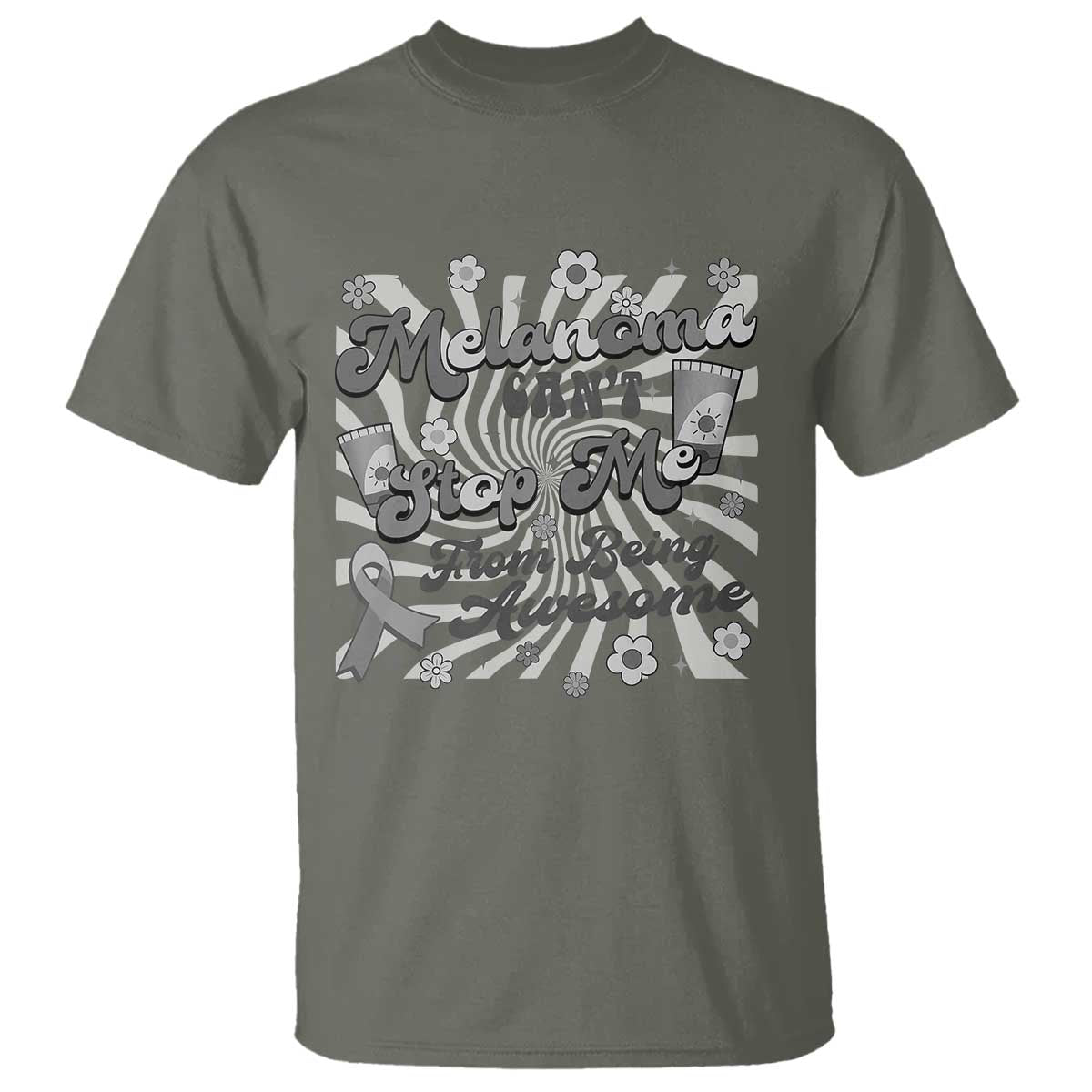 Melanoma Awareness Support Squad T Shirt Melanoma Can't Stop Me TS12 Military Green Print Your Wear