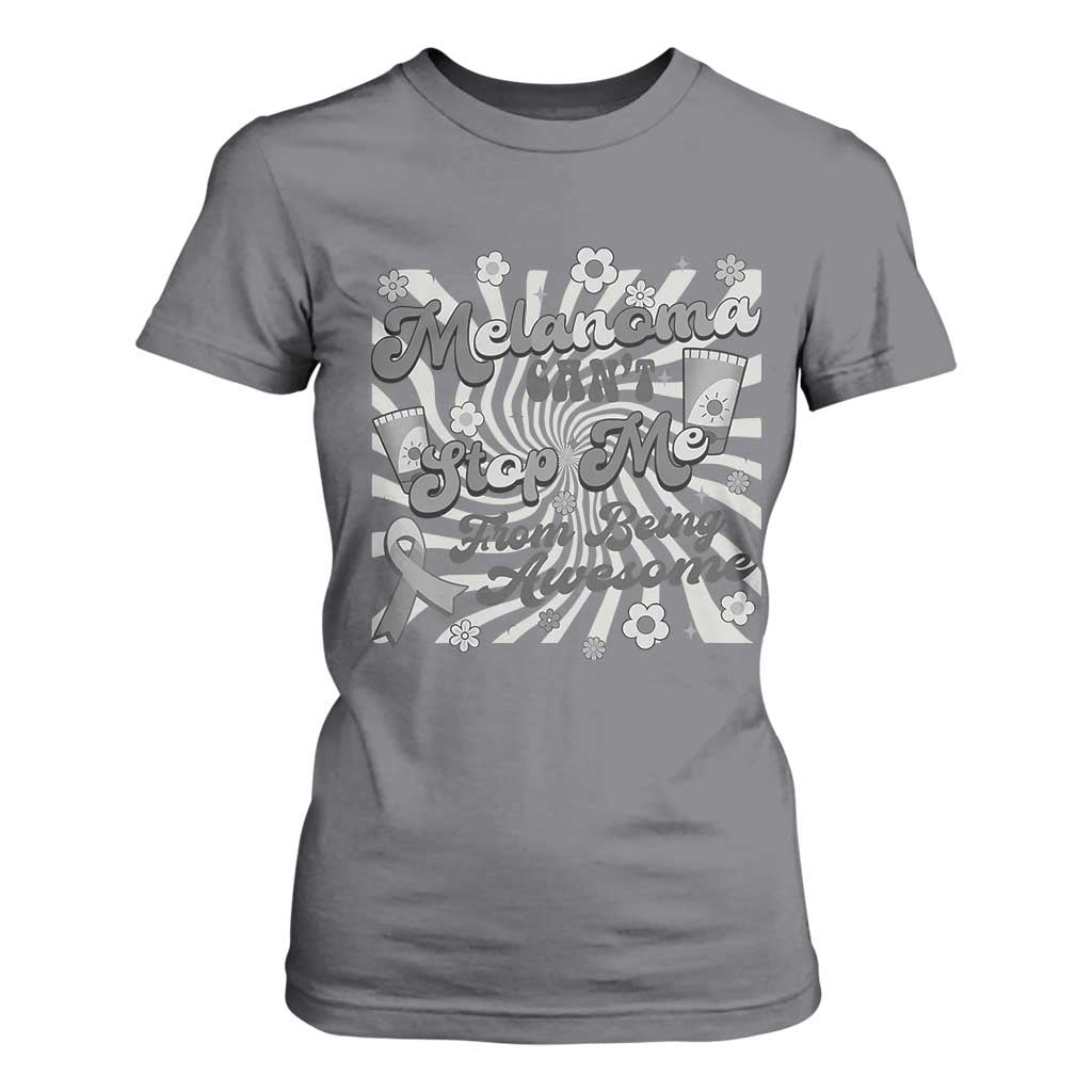 Melanoma Awareness Support Squad T Shirt For Women Melanoma Can't Stop Me TS12 Charcoal Print Your Wear