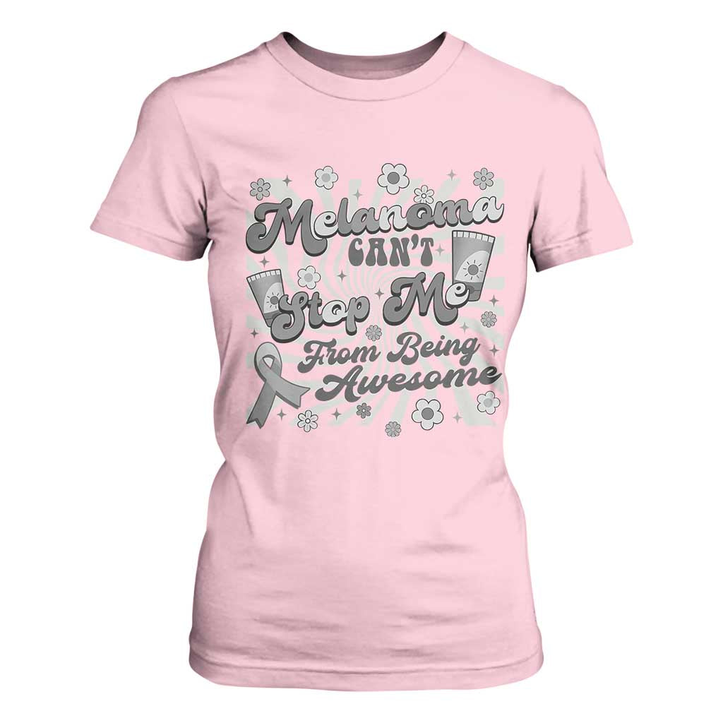 Melanoma Awareness Support Squad T Shirt For Women Melanoma Can't Stop Me TS12 Light Pink Print Your Wear