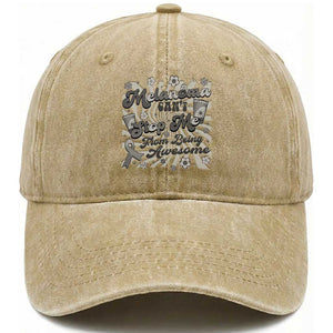Melanoma Awareness Support Squad Washed Cotton Baseball Cap Melanoma Can't Stop Me TS12 Print Your Wear