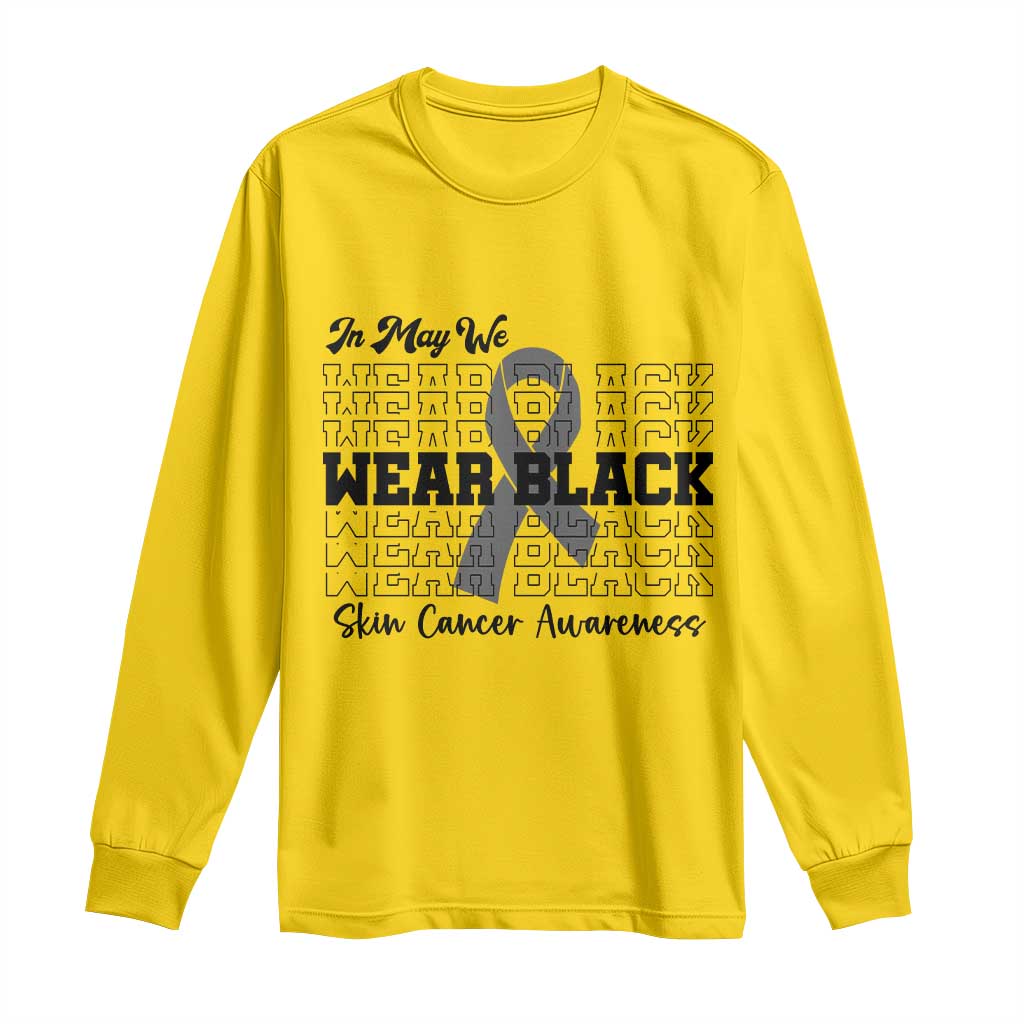 Skin Cancer Awareness Month Long Sleeve Shirt In May We Wear Black TS12 Daisy Print Your Wear