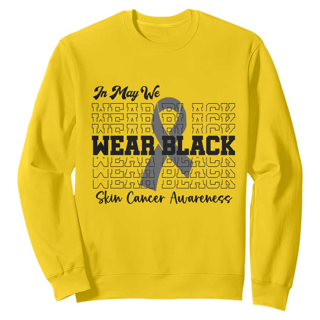 Skin Cancer Awareness Month Sweatshirt In May We Wear Black TS12 Daisy Print Your Wear