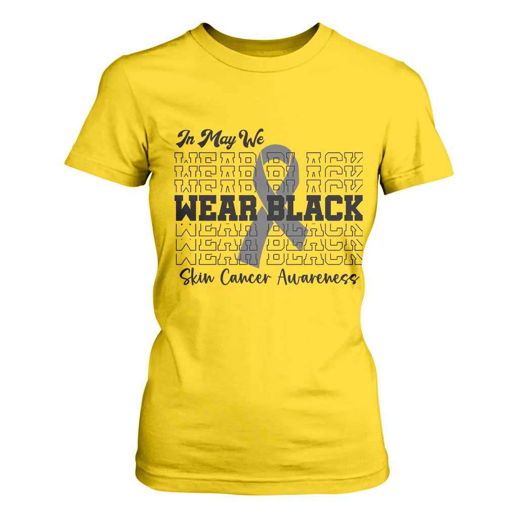 Skin Cancer Awareness Month T Shirt For Women In May We Wear Black TS12 Daisy Print Your Wear