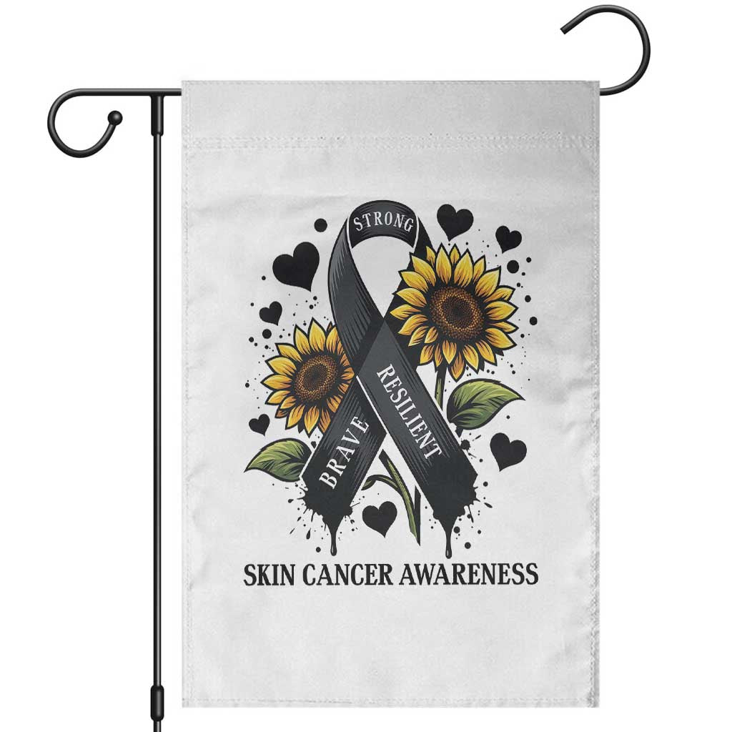 Sunflower Skin Cancer Awareness Garden Flag Brave Strong Resilient TS12 White Print Your Wear