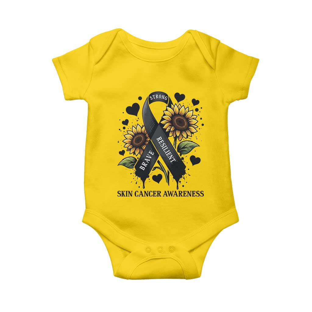 Sunflower Skin Cancer Awareness Baby Onesie Brave Strong Resilient TS12 Daisy Print Your Wear