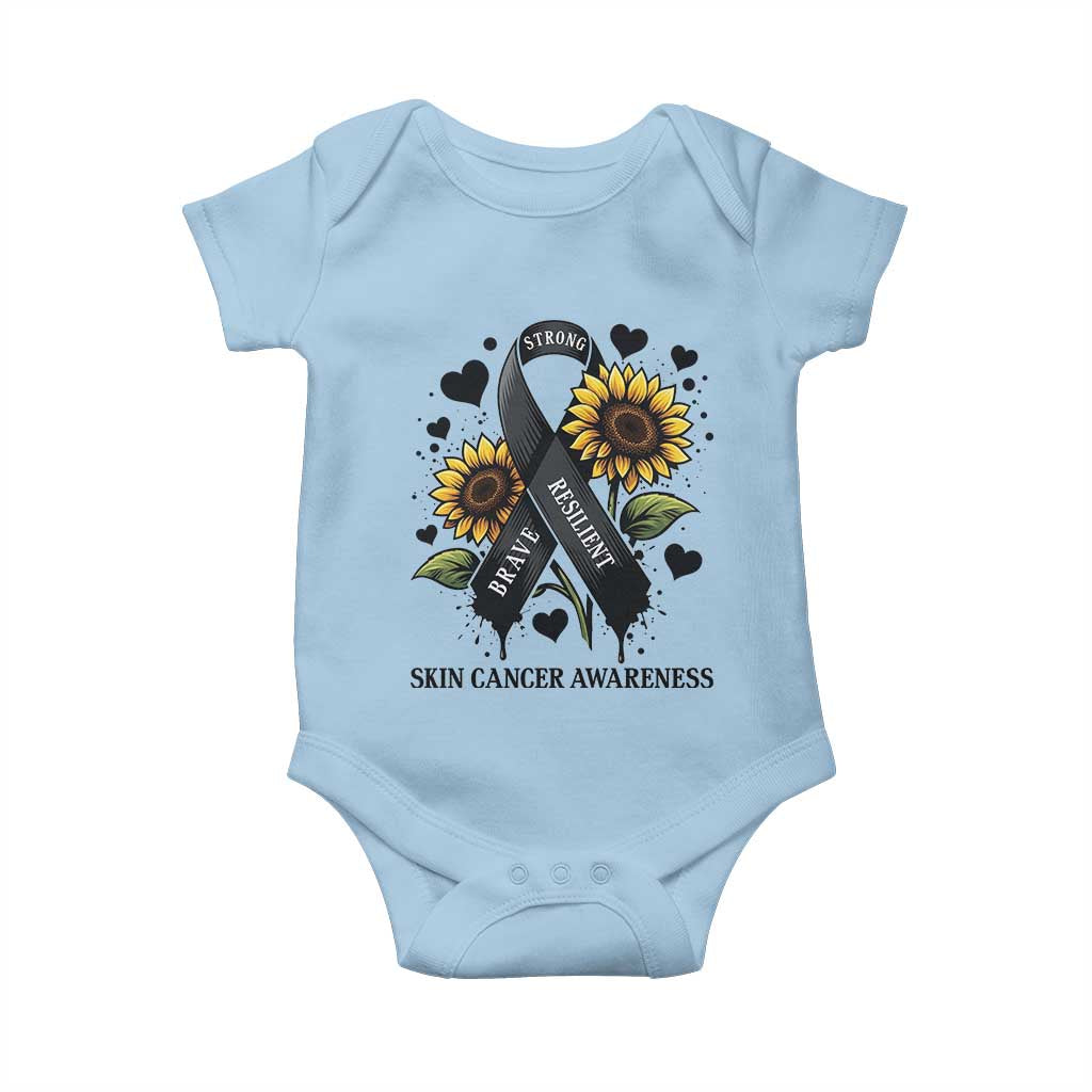 Sunflower Skin Cancer Awareness Baby Onesie Brave Strong Resilient TS12 Light Blue Print Your Wear