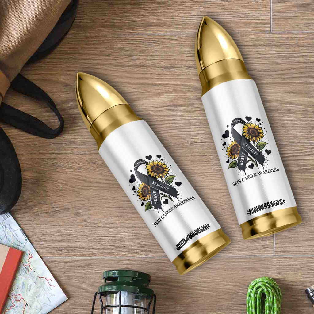 Sunflower Skin Cancer Awareness Bullet Tumbler Brave Strong Resilient TS12 Print Your Wear