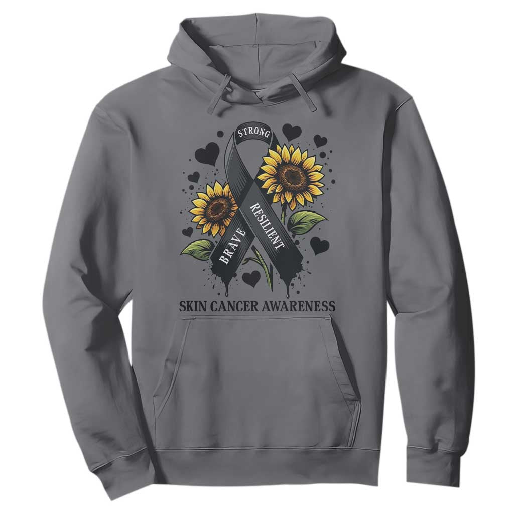 Sunflower Skin Cancer Awareness Hoodie Brave Strong Resilient TS12 Charcoal Print Your Wear