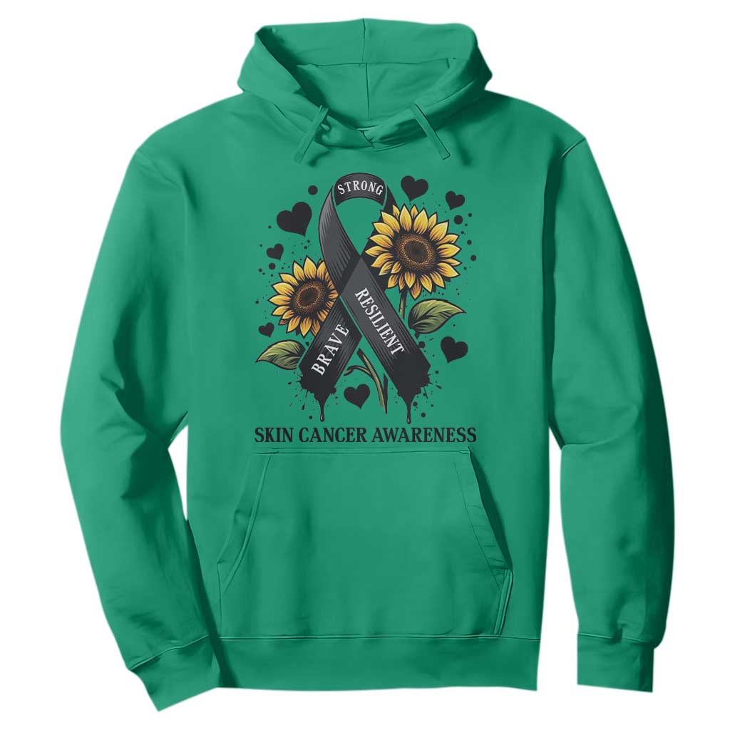 Sunflower Skin Cancer Awareness Hoodie Brave Strong Resilient TS12 Irish Green Print Your Wear