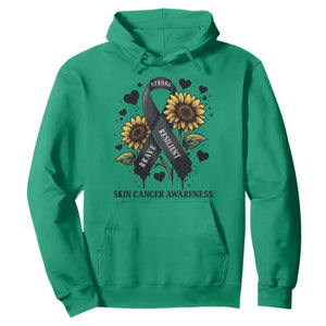 Sunflower Skin Cancer Awareness Hoodie Brave Strong Resilient TS12 Irish Green Print Your Wear