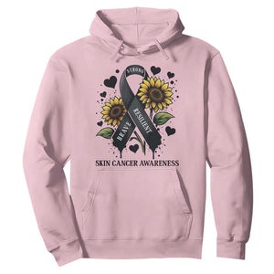 Sunflower Skin Cancer Awareness Hoodie Brave Strong Resilient TS12 Light Pink Print Your Wear